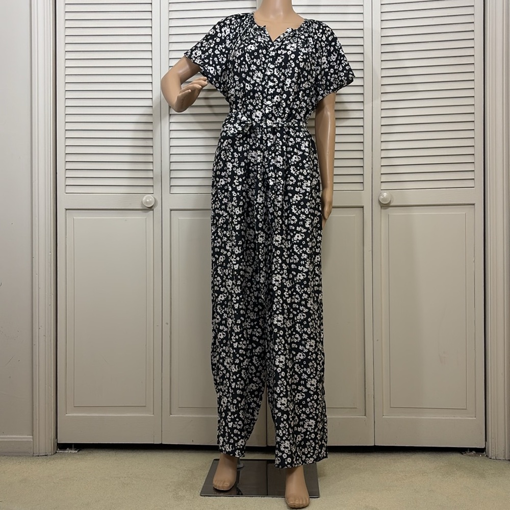 Hatch Maternity Regina Jumpsuit Floral Black & White Size 2 (Medium/Large) - Picture 6 of 16